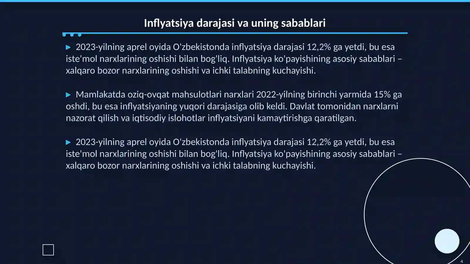 O'zbekiston Respublikasi rivojlanishining makroiqtisodiy ko'rsatkichlari tahlili 4