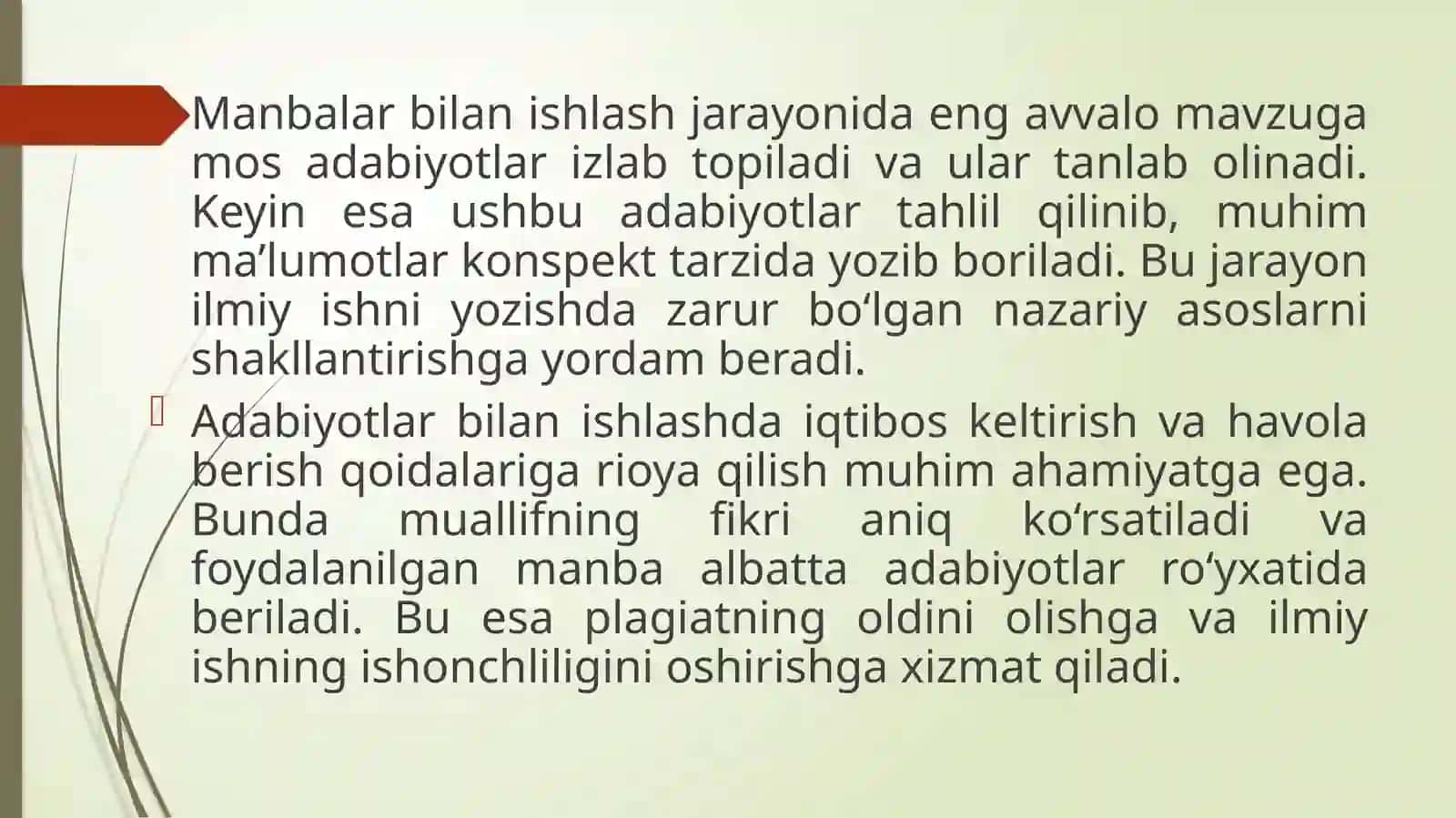 Manbalar va adabiyotlar bilan ishlash 4
