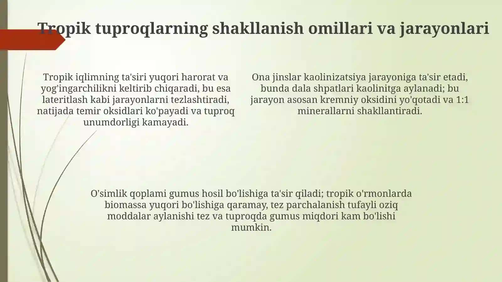 Tropik mintaqa tuproqlar geografiyasi 4