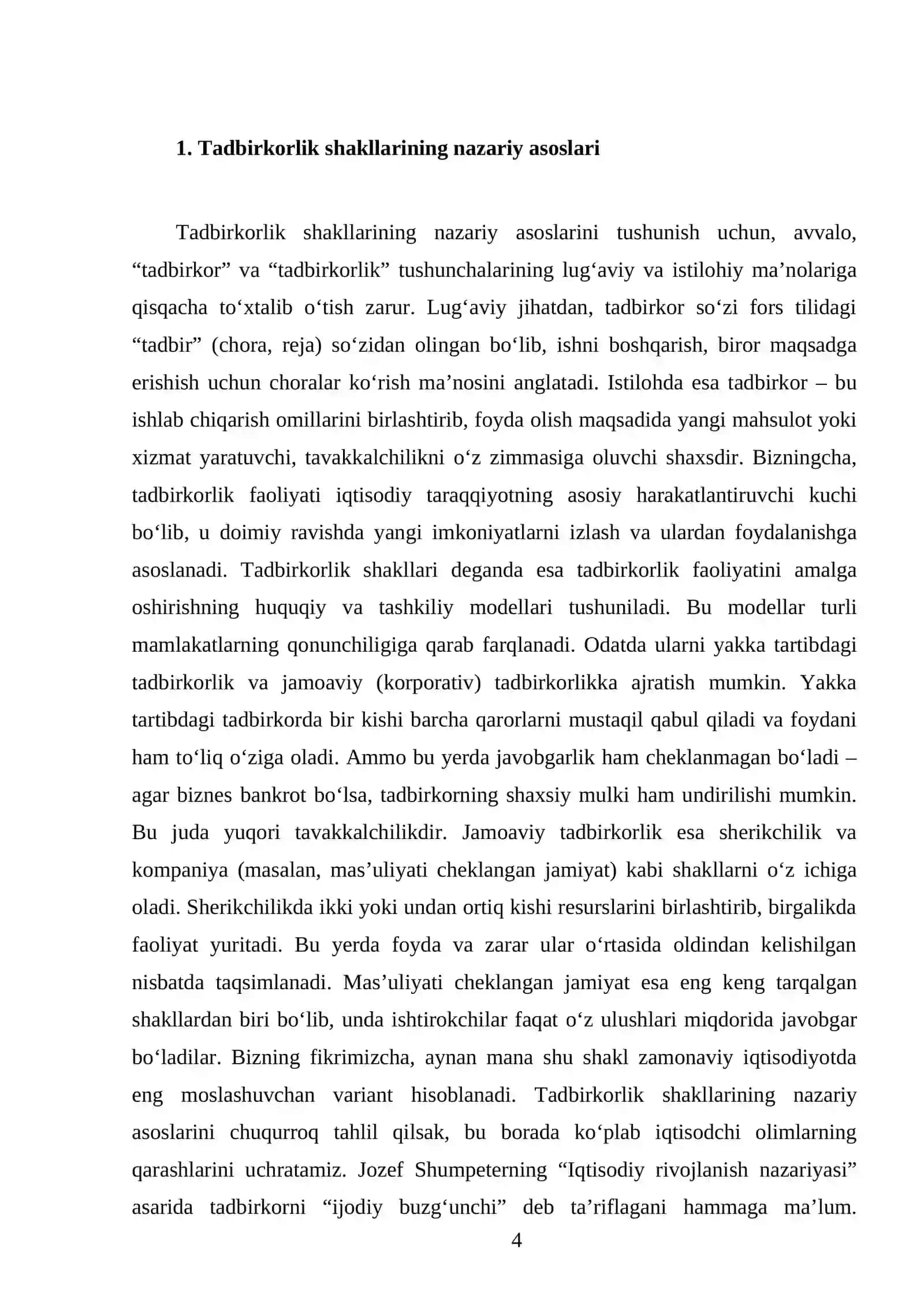 Tadbirkorlik shakllari va tadbirkorlik faoliyati 4