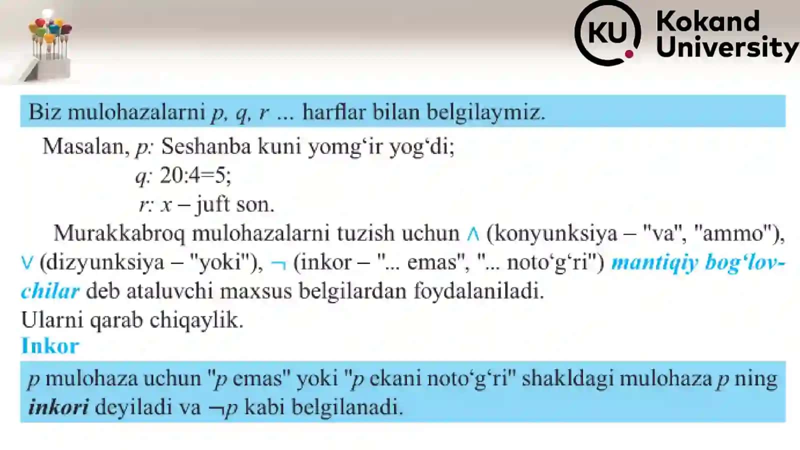 Matematik mantiq elementlari va formulalari 4