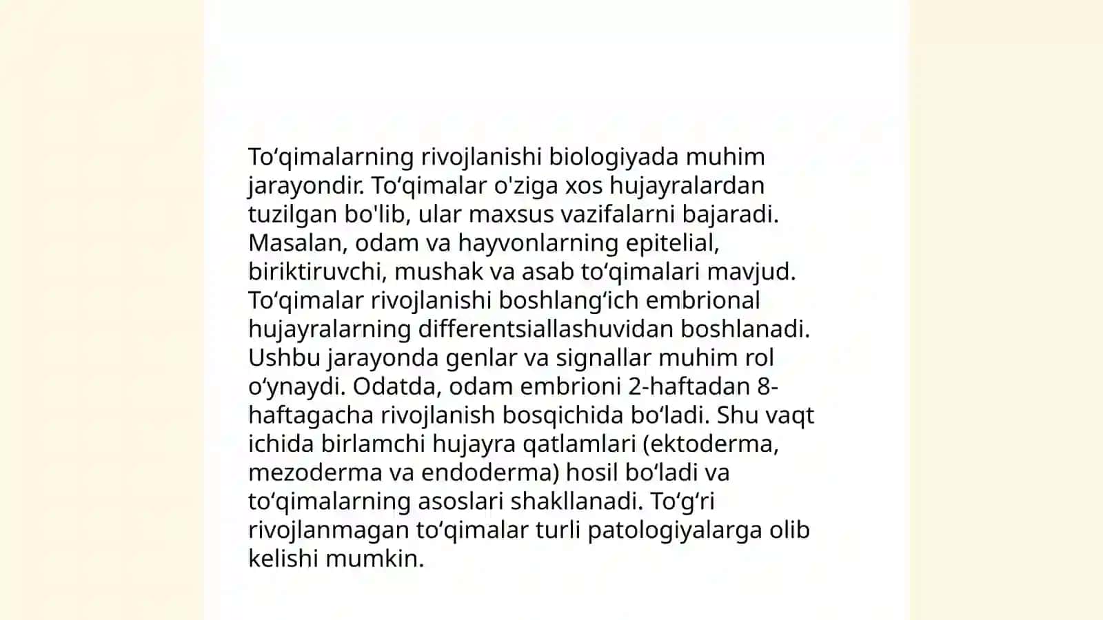 Toʻqimalar fiziologiyasi 4