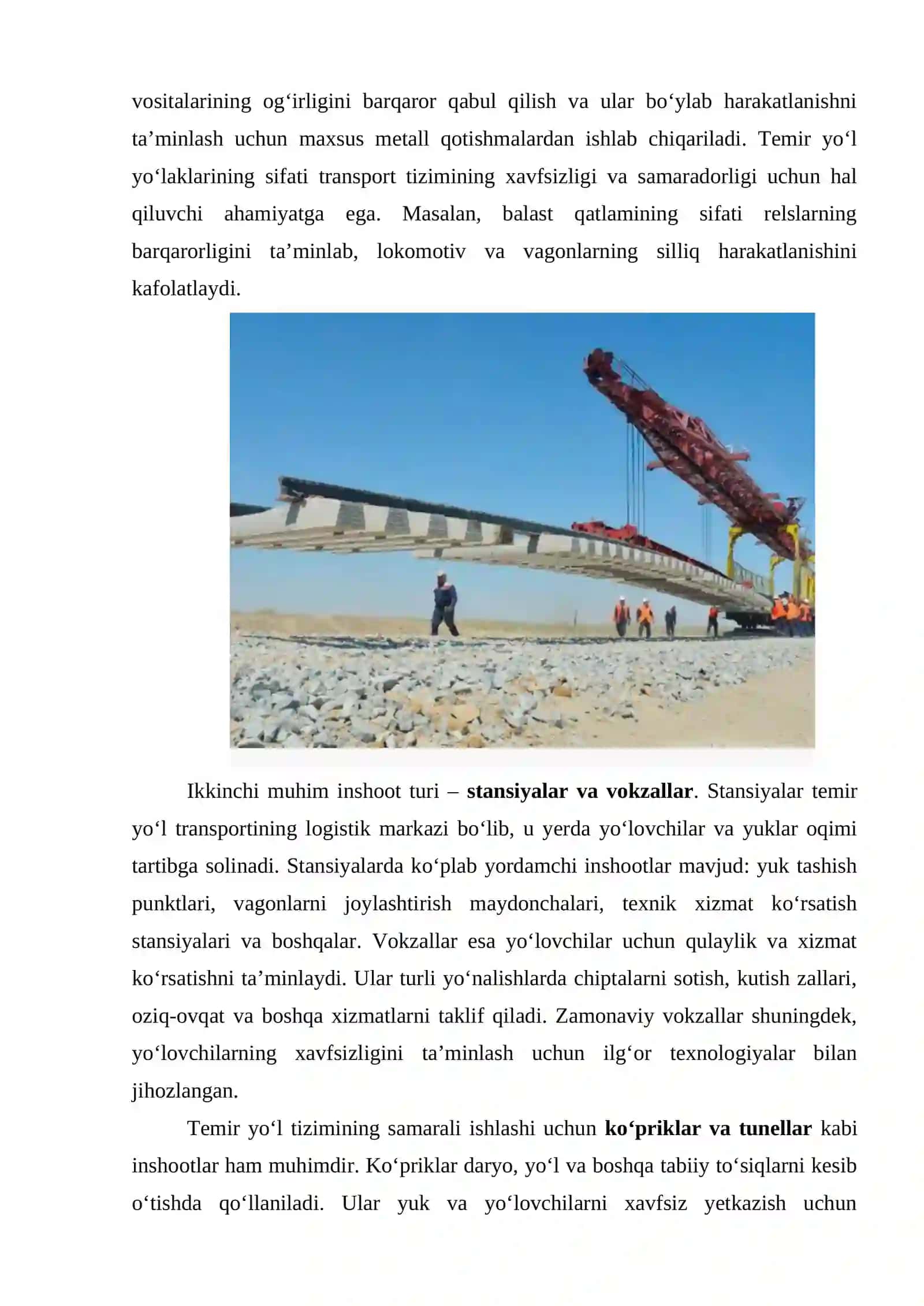 Temir yoʻl transportining asosiy inshootlari 4