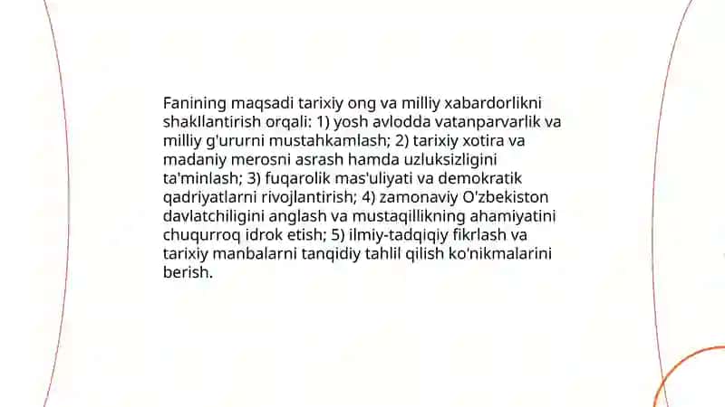 O‘zbekistonning Eng Yangi Tarixi Fanining Predmeti 4