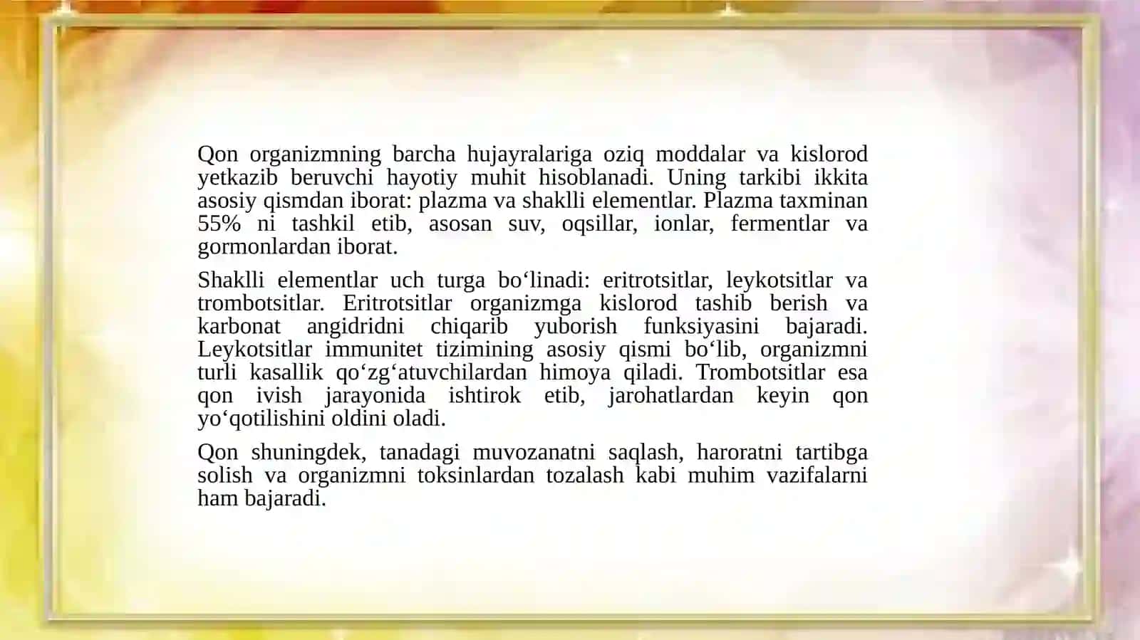Qon va Immunetetning o‘zaro bog‘liqligi 4
