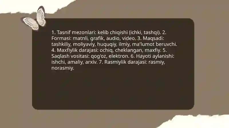 Ma'lumot-axborot hujjatlari 4