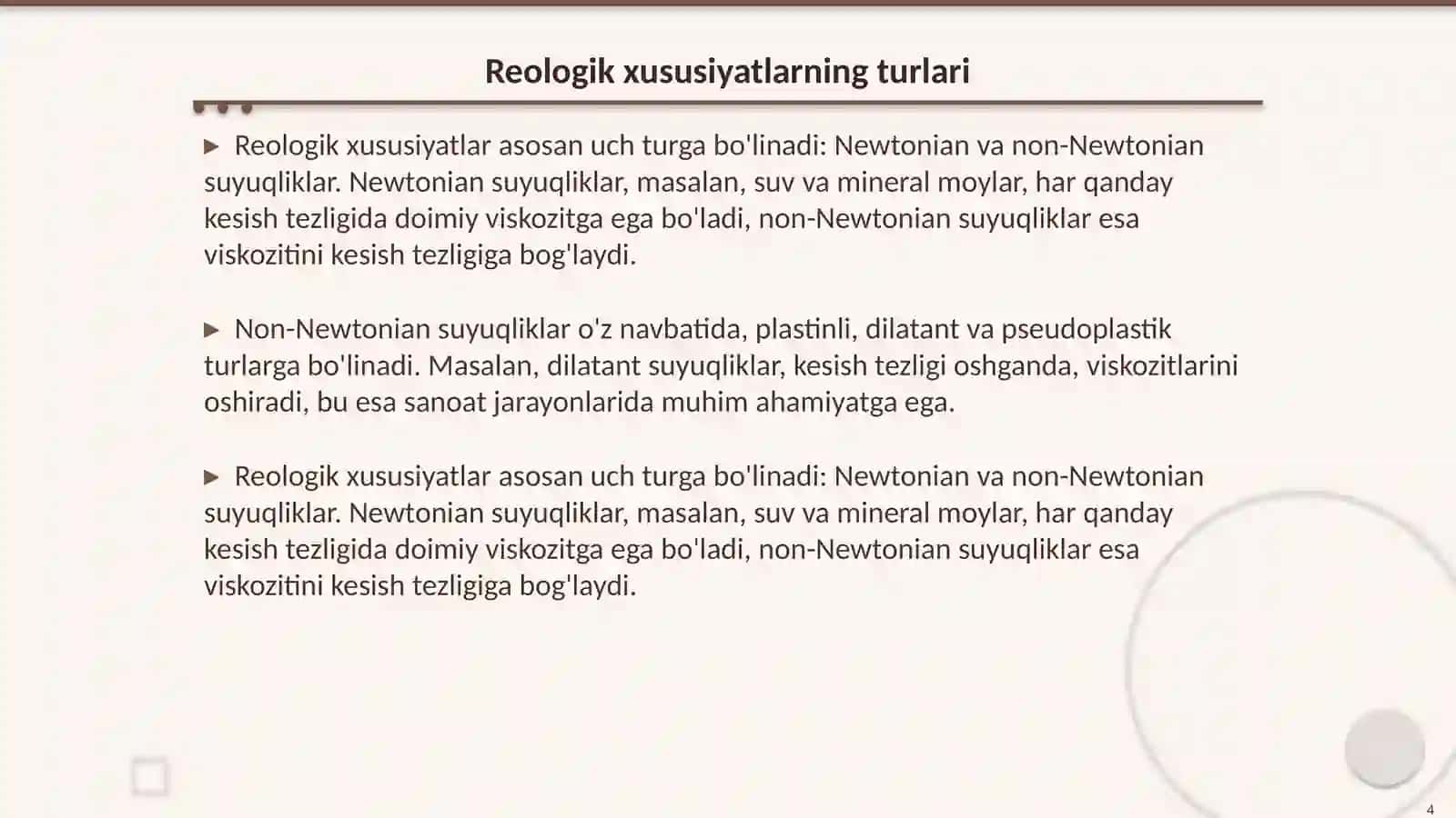 Reologik xususiyatlar 4