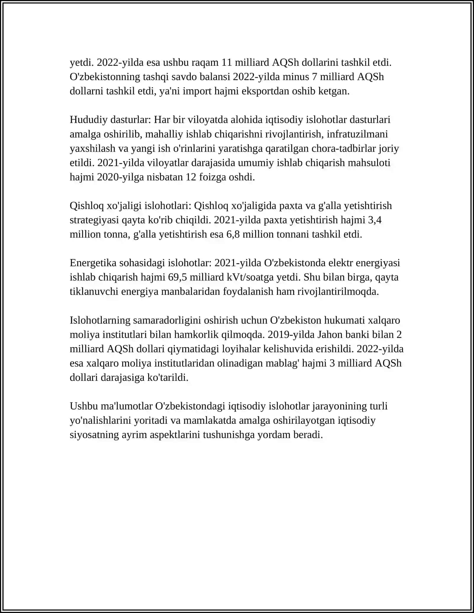 Iqtisodiy islohotlar 4