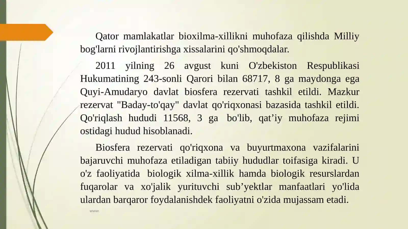 Mamlakatimiz milliy bog'lar va qo'riqxonalar 4
