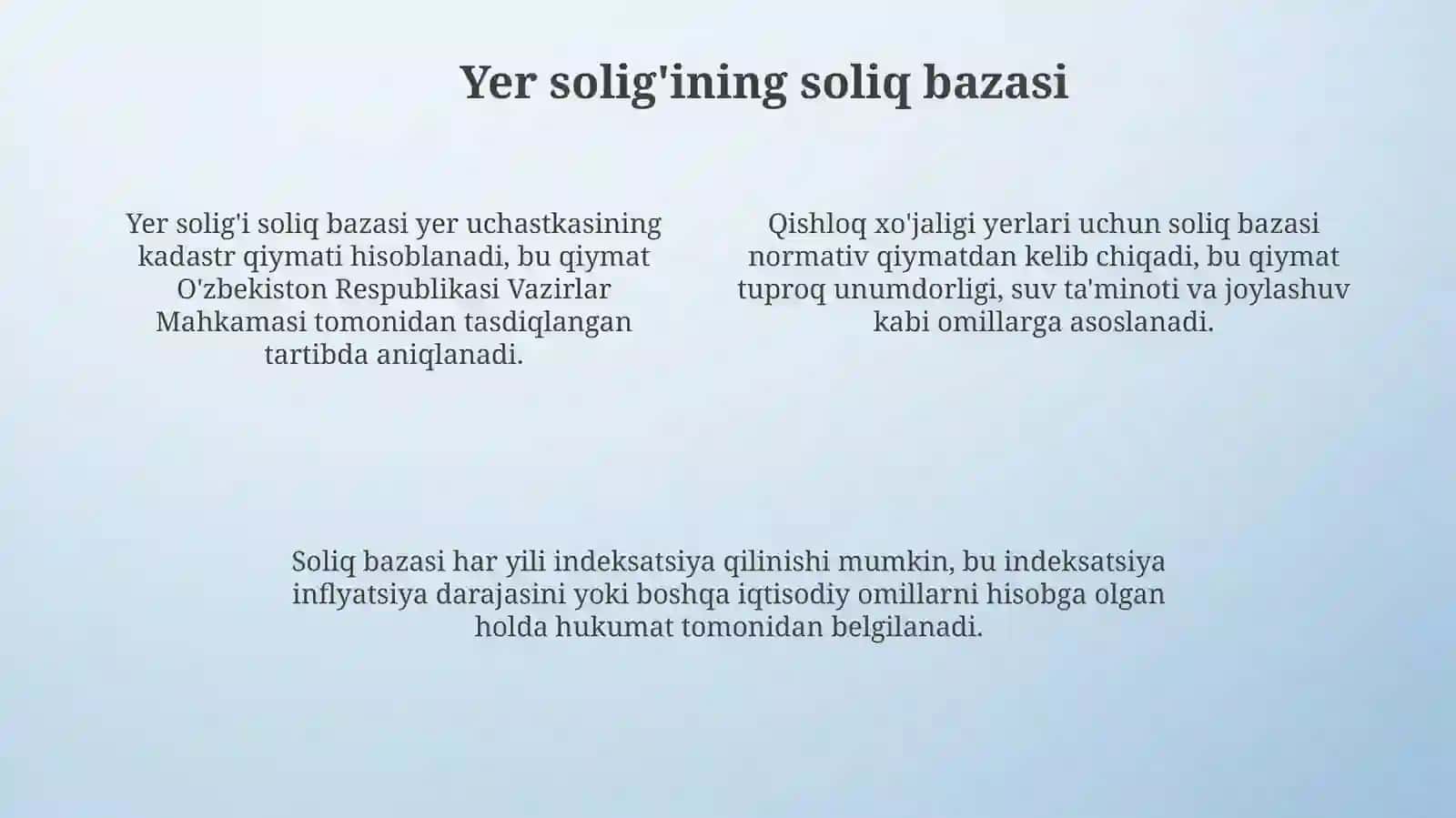 Yer solig’i va uning iqtisodiy ahamiyati 4