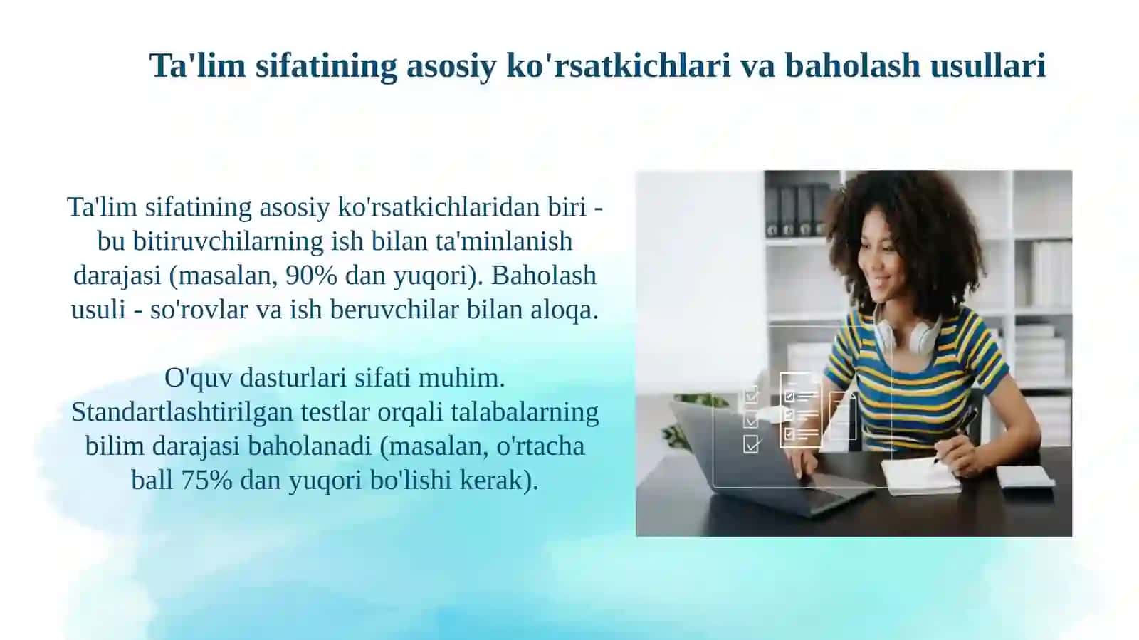 Ta'limsifatinibaholashvanazoratqilish 4