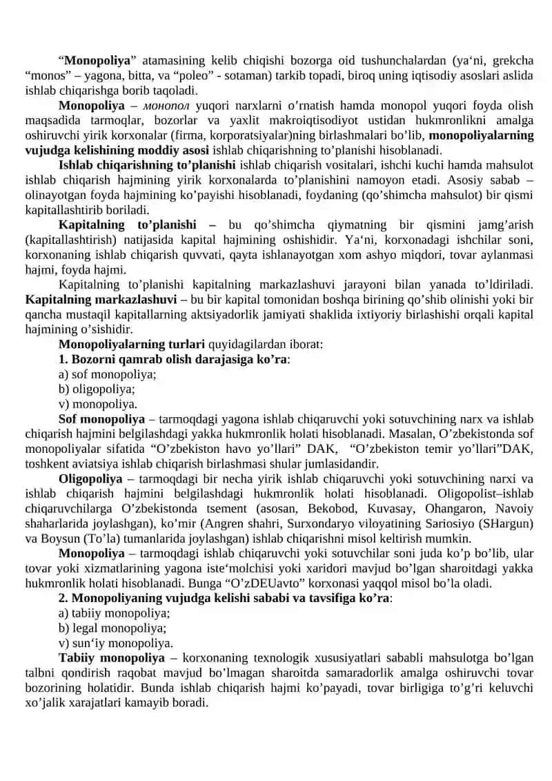 Narxning moxiyati va shakllanish xususiyatlari 4