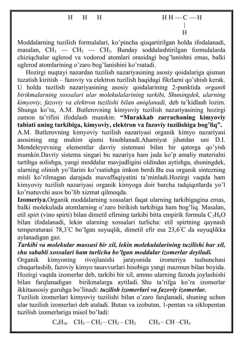 ORGANIK KIMYONING ASOSIY TUSHUNCHALARI 4