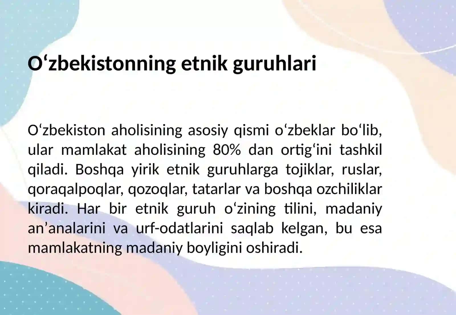 O‘zbek xalqining etnik tarkibi va etnogirafik qiyofasi 4