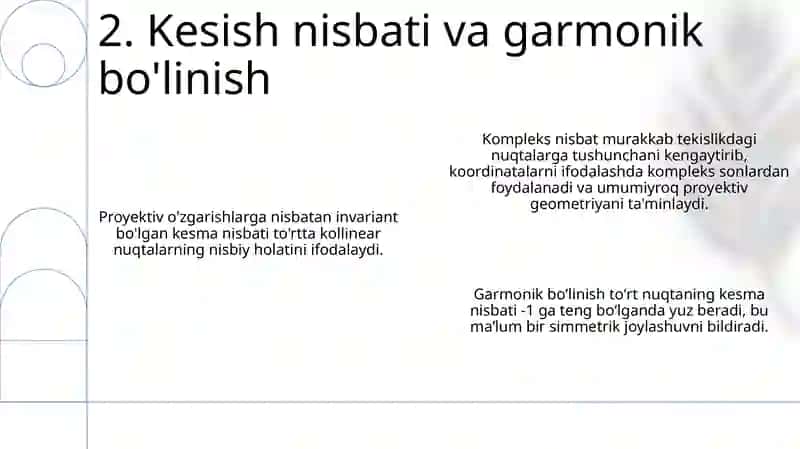 Proyektiv Geometriya Qo'llanmalari 4