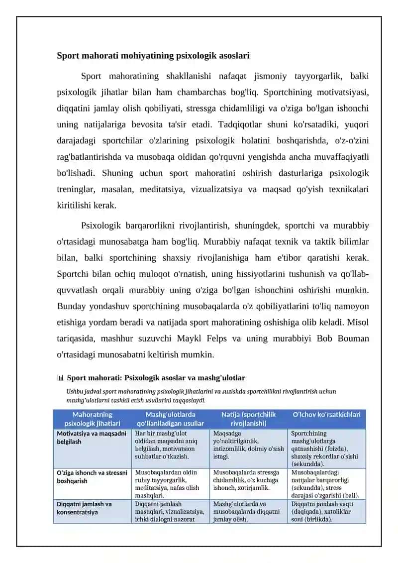Sport mahoratini oshirish treningi 4