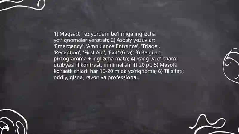 Create a hospital map with English directions 4