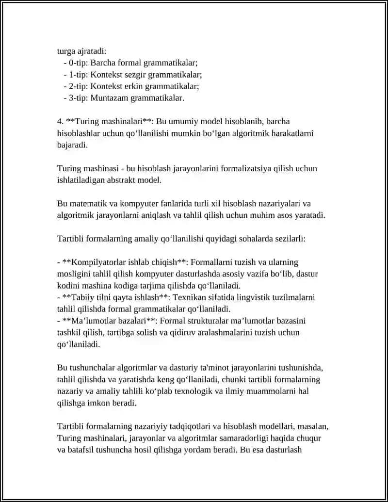 TARTIBLI FORMALAR YARATISH VA SHAKLLANTIRISH 4