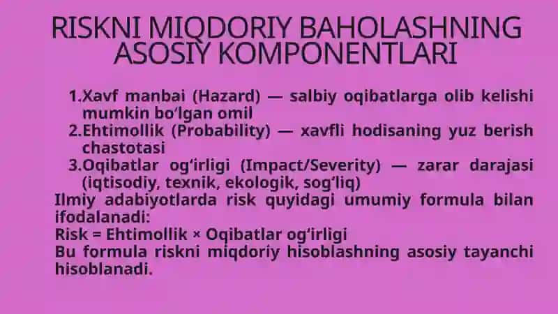 Risklarni Miqdoriy Baholash va Uni Aniqlash Usullari 4