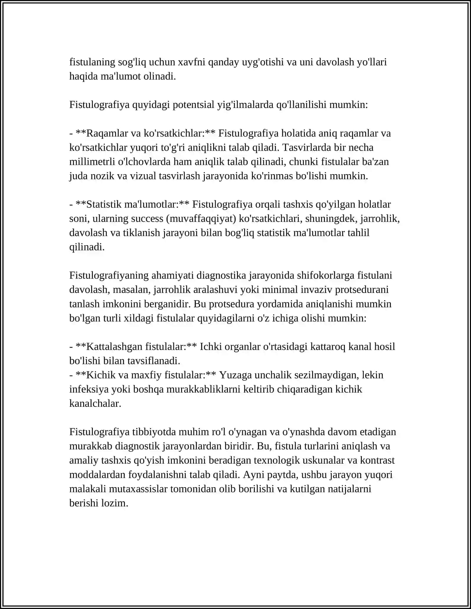 MUSTAQIL ISH Mavzu: FISTULOGRAFIYA 4