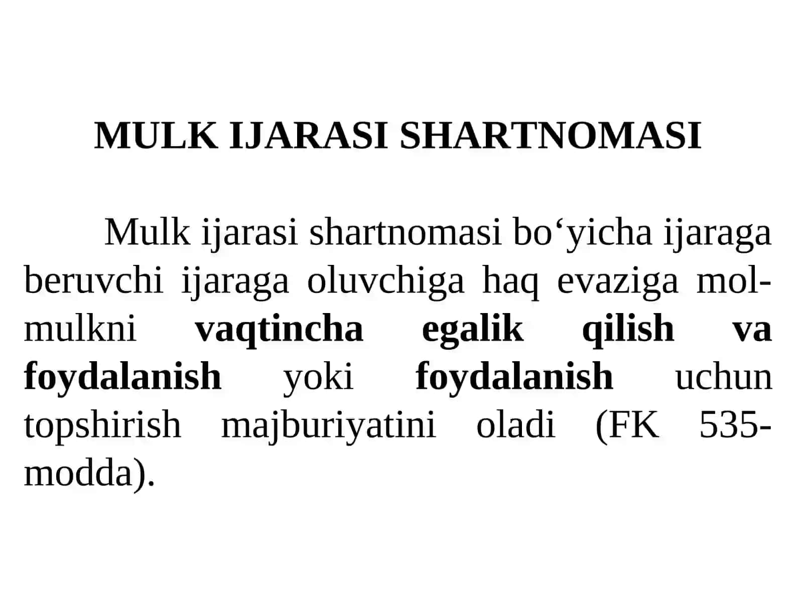 Ijara munosabatlari 4