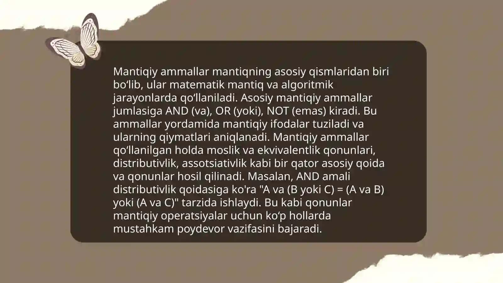 Mantiqiy amallar 4