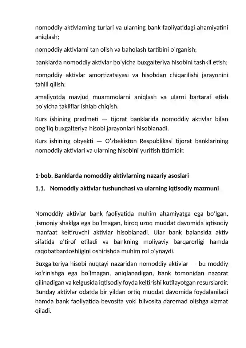 Banklarning nomoddiy aktivlari va ularning buxgalteriya hisobi 4