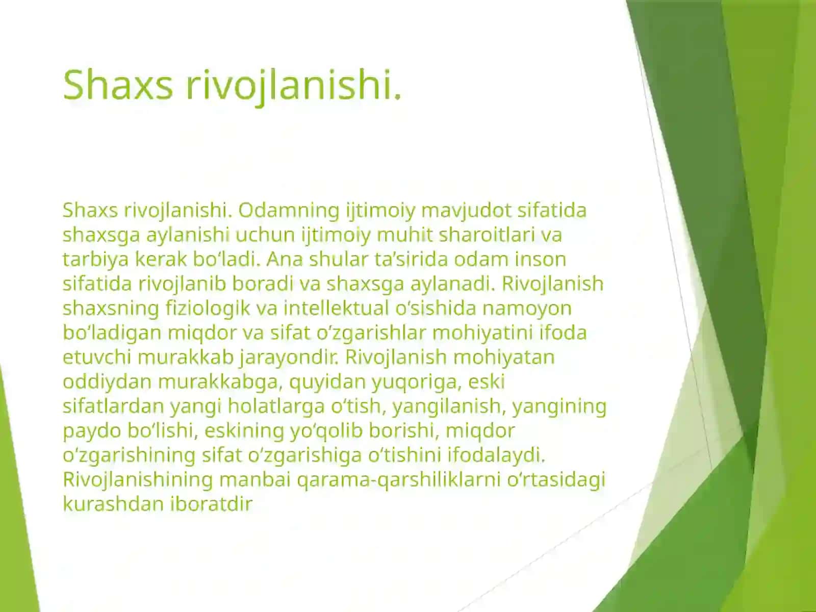 Shaxs rivojlanishining yoshga bog'liq xususiyatlari 4