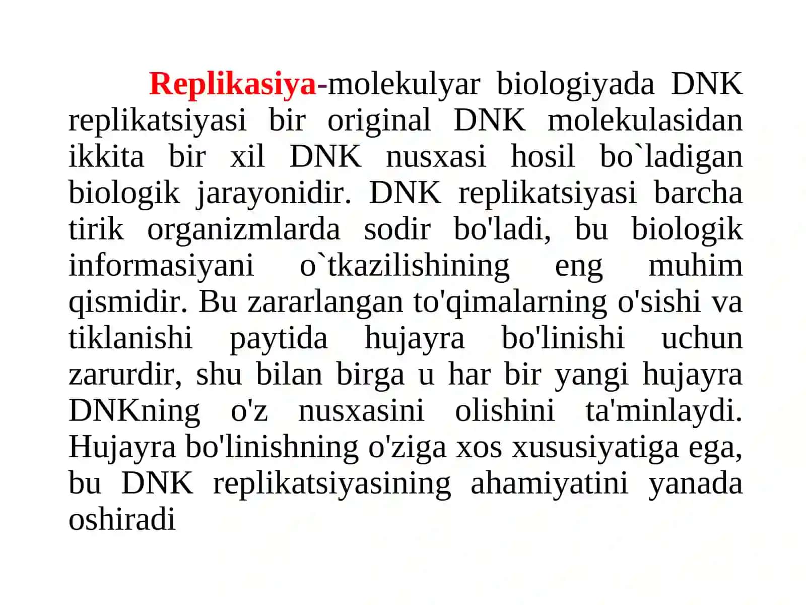 Replikasiyaning molekulyar asoslari 4