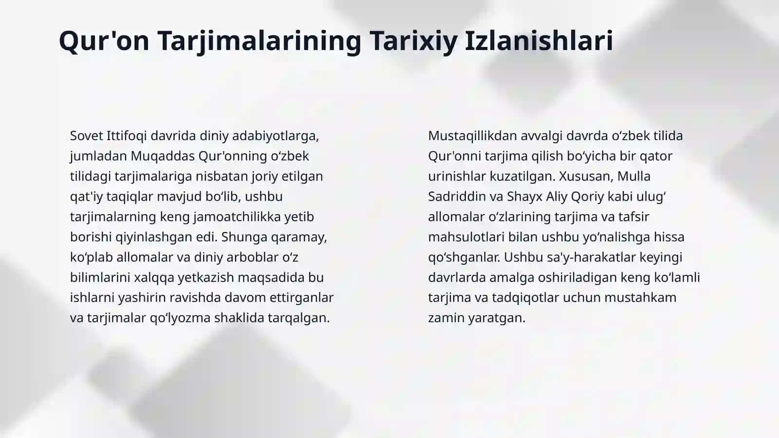 Mustaqillik yillarida Qur'onning o'zbek tiliga tarjima qilinishi va tafsirlari 4
