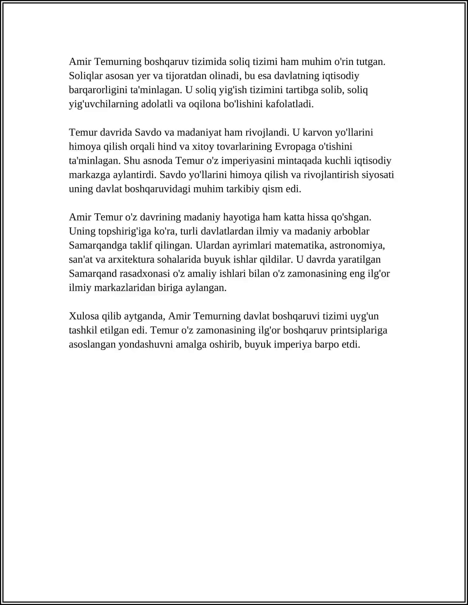 AMIR TEMUR BUYUK DAVLAT ARBOBI 4