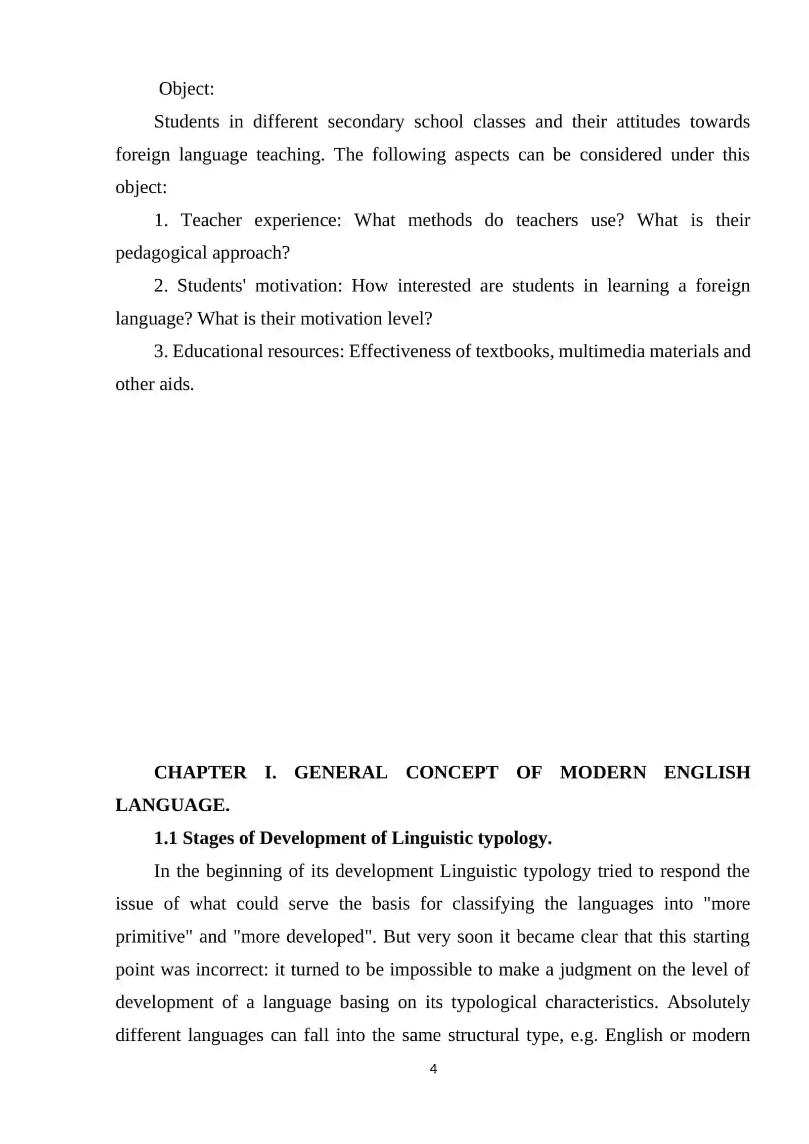 Coursework on Modern English Language 4