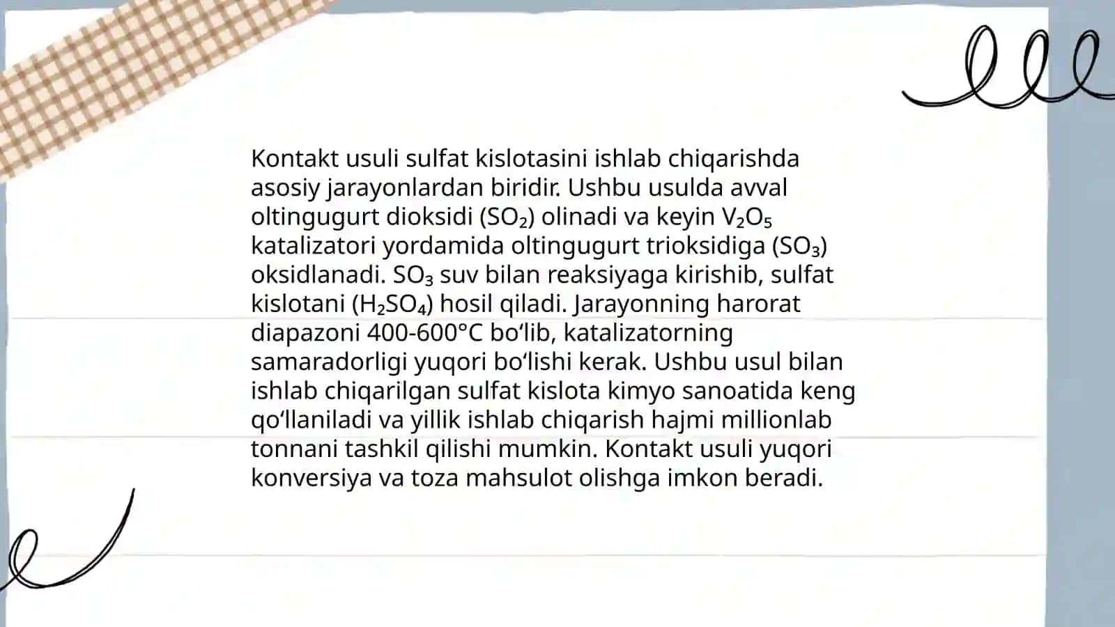 Sulfat kislota ishlab chiqarish tehnalogiyasi 4