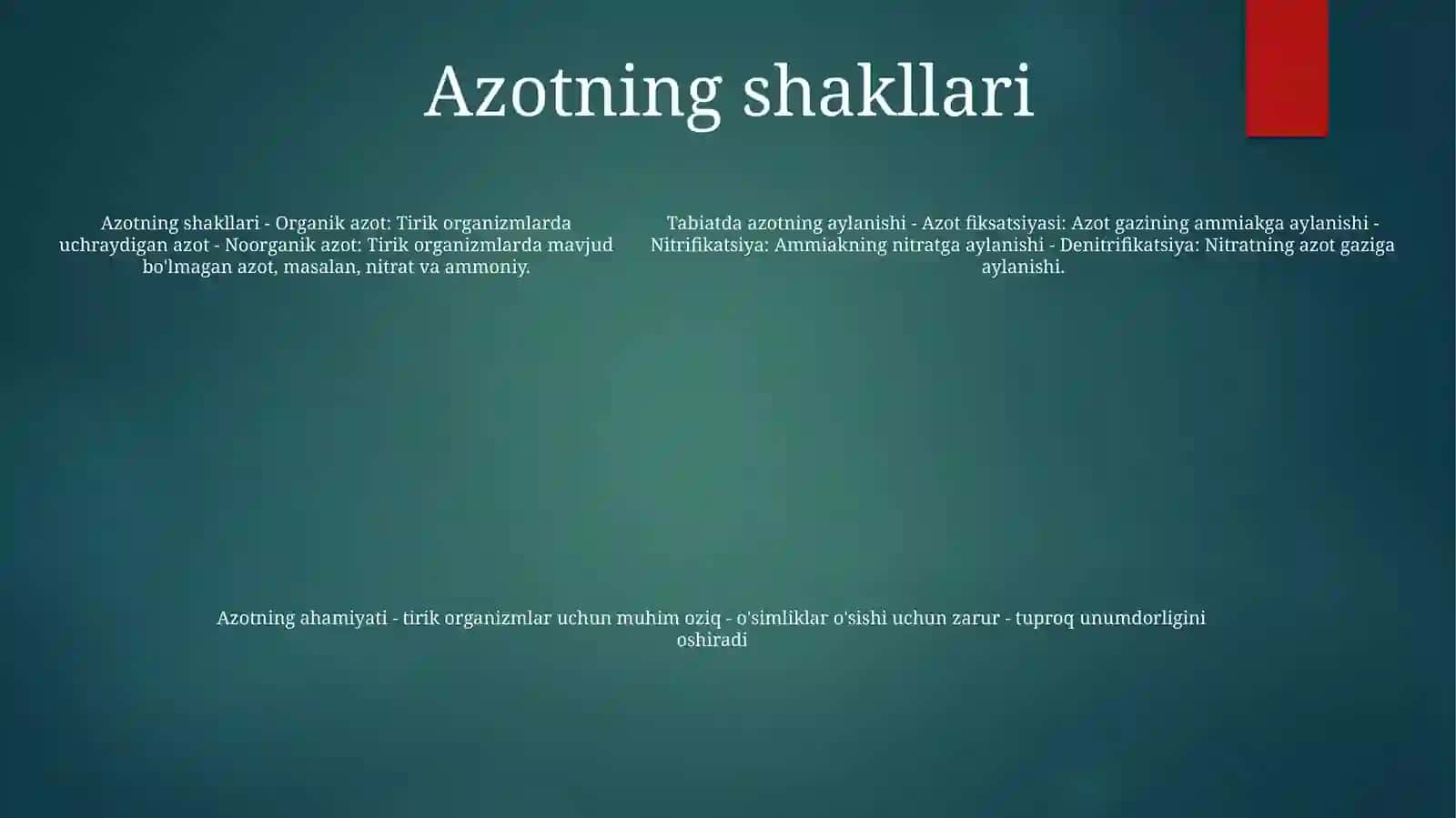 Azotning Tabiatda Aylanishi 4