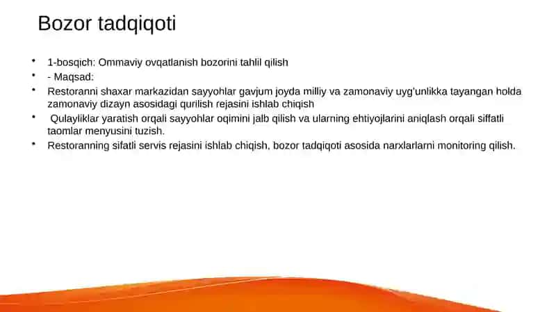 Turizmda ovqatlanish korxonalarini tashkil etish 4