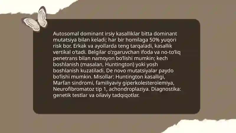 Irsiyat va irsiy kasalliklar 4