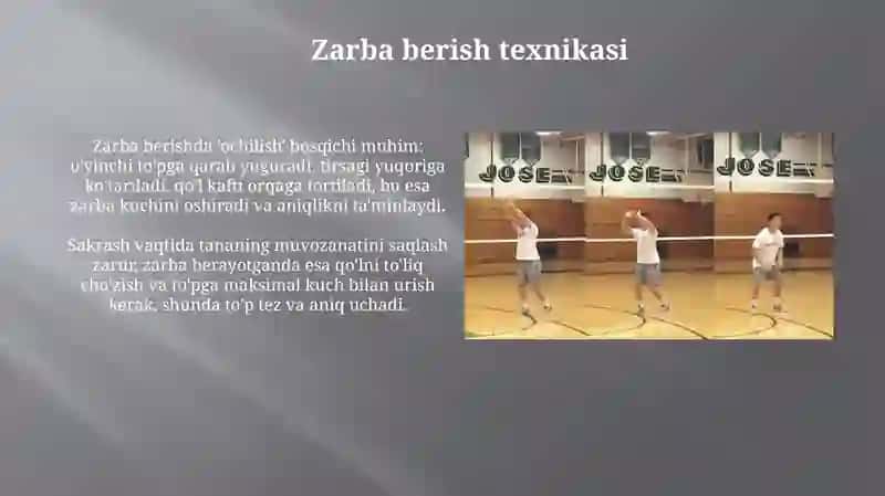 Voleybol o'yinining texnikasi 4