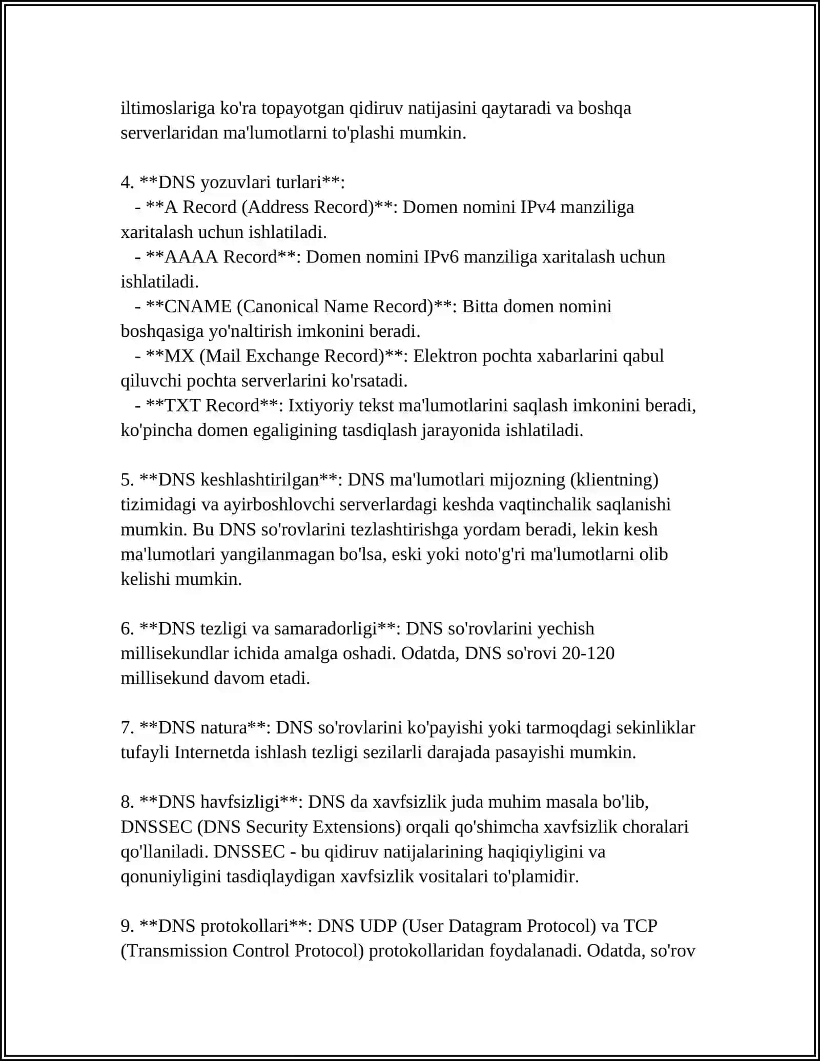WINDOWS OPERATSION TIZIMIDA DNS XIZMATINI SOZLASH 4
