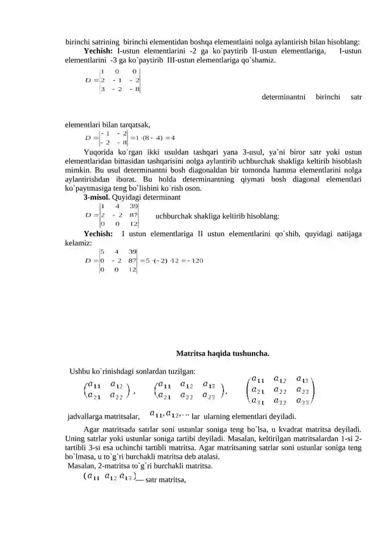 Matritsa Turlari 4