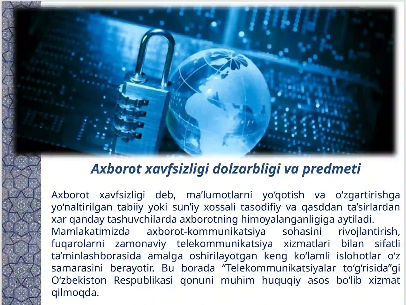 AXBOROTXAVFSIZLIGINI TA’MINLASHNING O’ZIGA XOS HUSUSIYATLARI 4