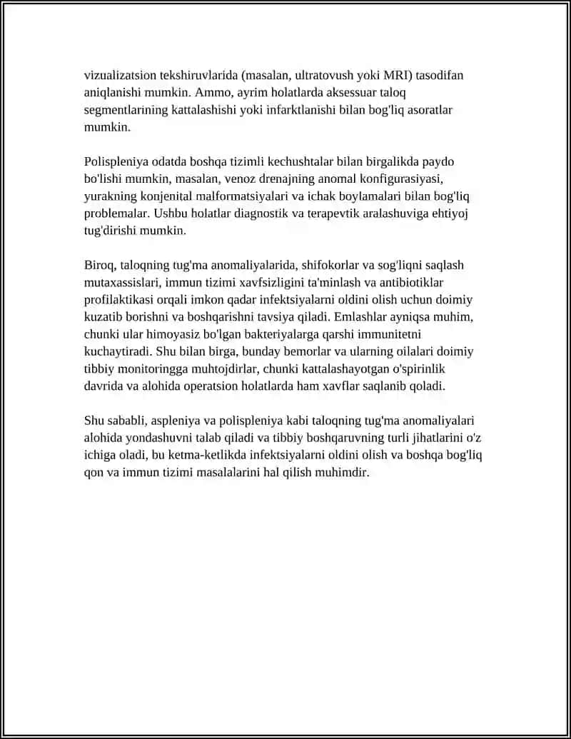 TALOQNING TUG'MA ANOMALIYALARI VA O'SMALARI, TIMUS RIVOJLANISH BUZILISHLARI 4