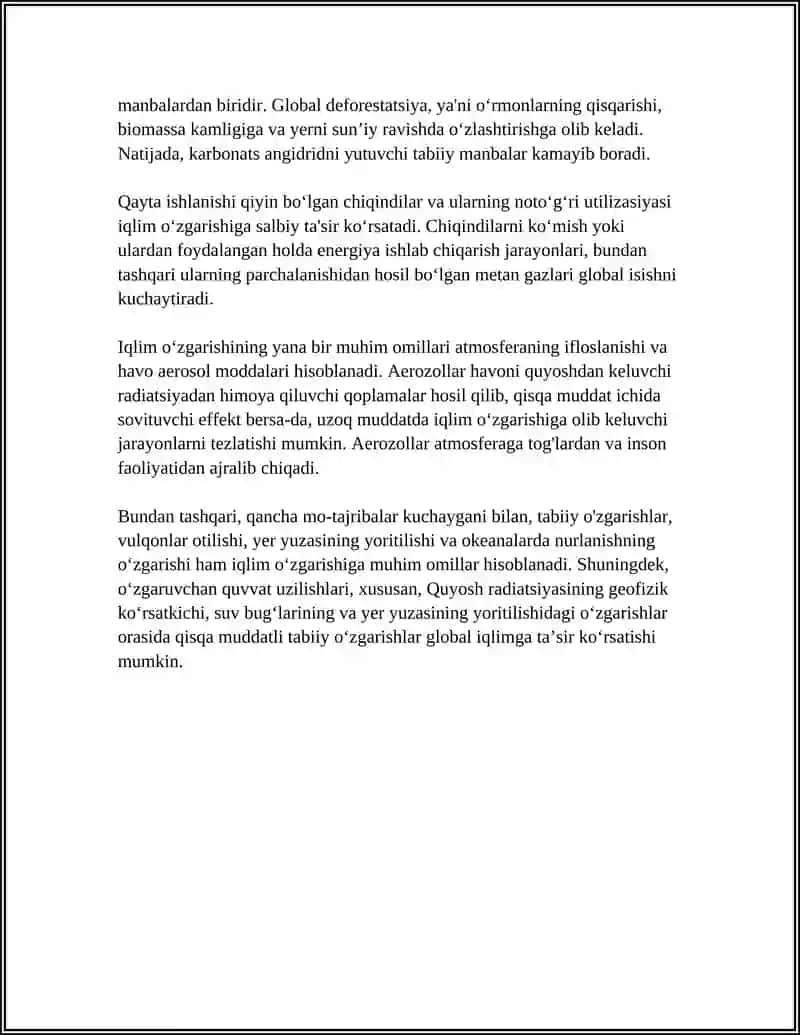 IQLIM OʻZGARISHLARI 4