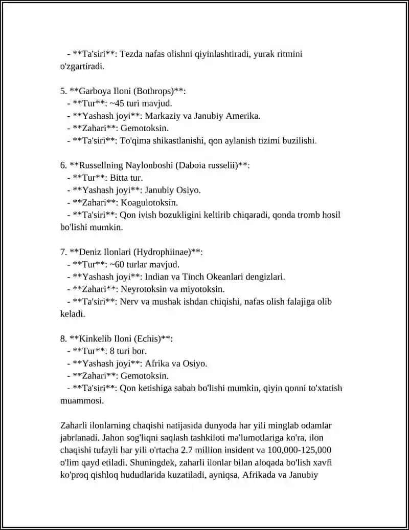 Zaharli hayvonlar 4