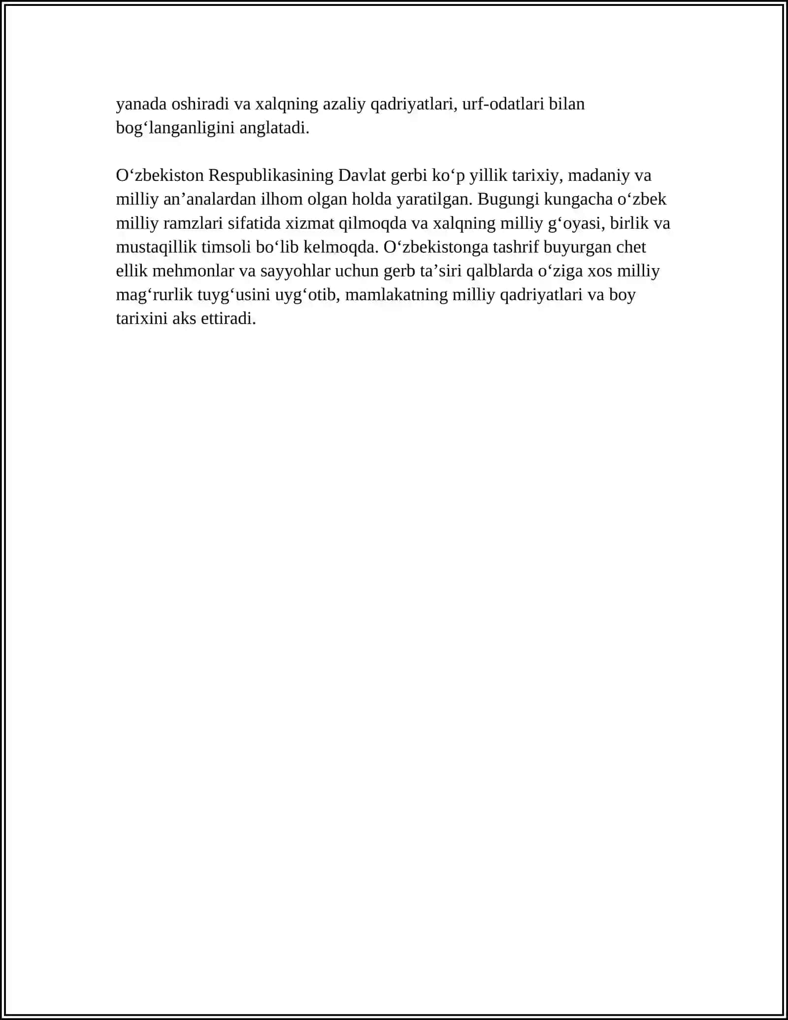 Oʻzbekiston Respublikasi Davlat Gerbi 4