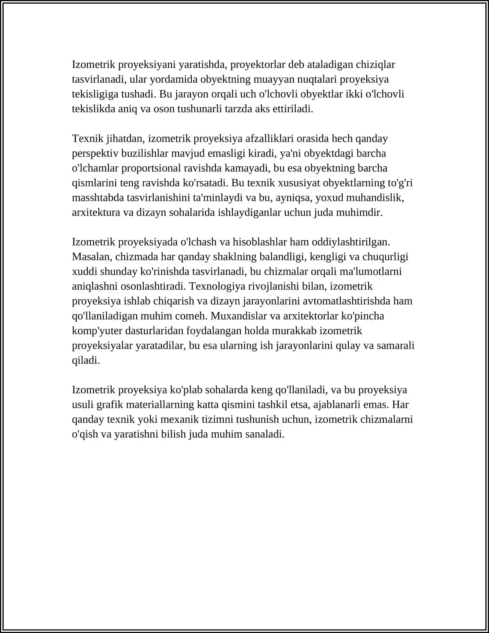 AYLANANING IZOMETRIK PROYEKSIYASI 4