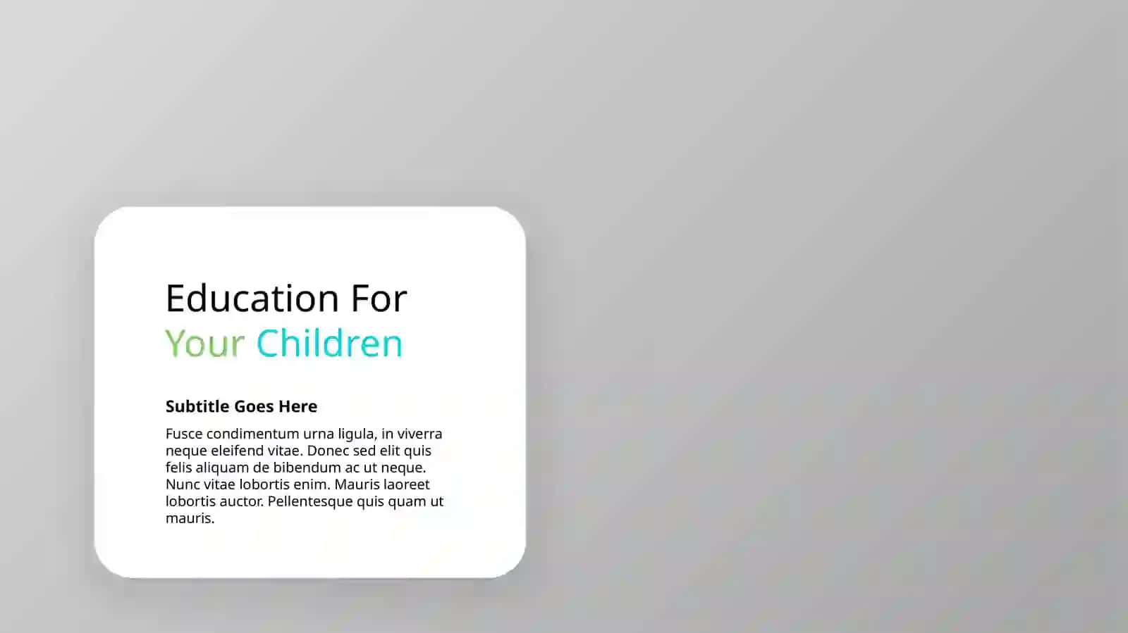 Preschool Education Presentation Template 4