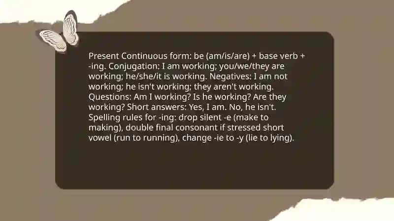 Present Simple Tense, Present Continuous Tense 4