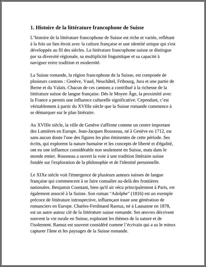 LA LITTÉRATURE FRANCOPHONE DE SUISSE 4