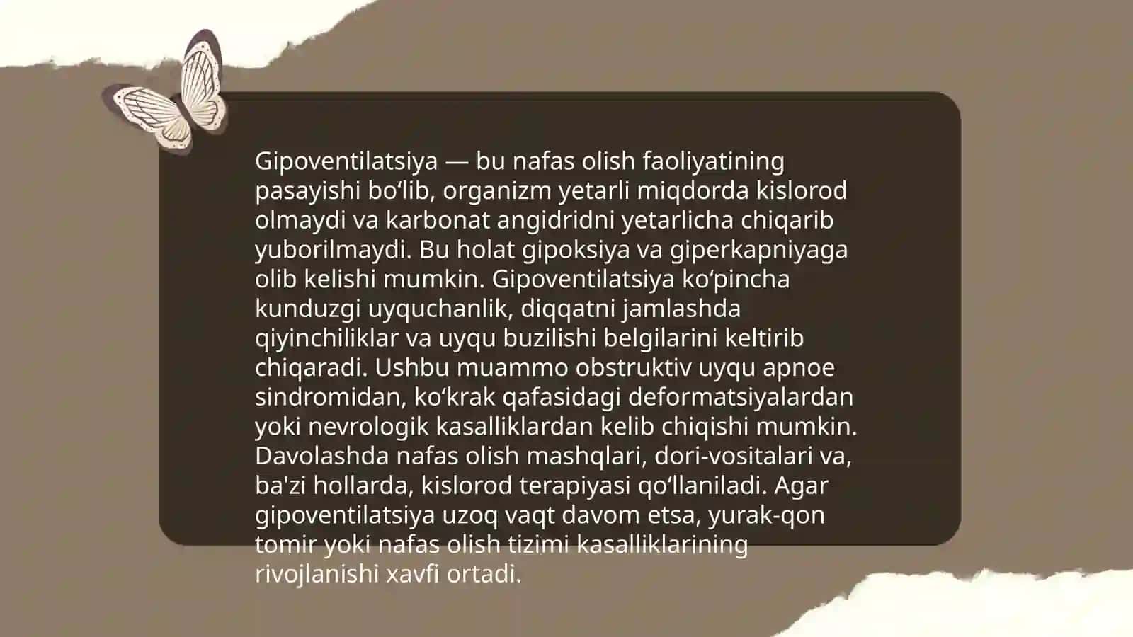 Nafasning patalogik turlari. Toʻqimadagi nafas 4
