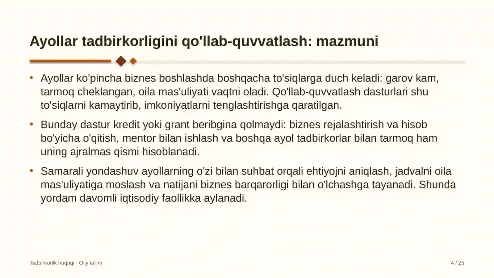 Kimyo sanoatida ayollar tadbirkorligini qo'llab-quvvatlash 4
